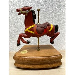 1988 The American Carousel By Tobin Fraley Porcelain Horse Music Box Not Working